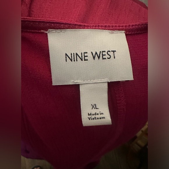 GUC Nine West Long Sleeve High Low Wrap Dress Size XL Bright Magenta - Picture 9 of 14